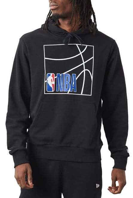 Φούτερ-Jacket με κουκούλα New Era NBA Logo Hoody Schwarz Weiss FBLKWHI